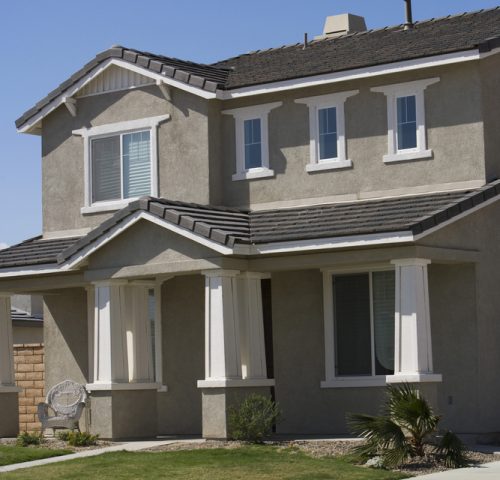 Exterior of a new two story house